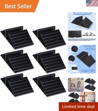 6 Pcs Versatile Black Pet Gate Support Feet - Reliable Reinforcement for Gates