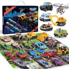 24 PCS Play Vehicles Advent Calendar, 24 Days of Vehicle Calendar