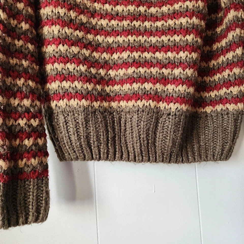 Suéter Academia Witch Grueso Tejido De Gran Tamaño Rojo Marrón Verde Mediano Acogedor Boho Foto 3 de 4