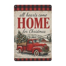 Christmas Sign Metal Farmhouse Vintage Holiday Sign Metal Sign 8x12 Inch