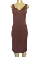 Michael Kors Collection Dress Sheath Midi Sleeveless V Neck Eggplant Purple S 6