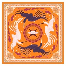 Frada Bandana 23.6” (60x60cm) Head Neck Scarf for Men and Women - Orange