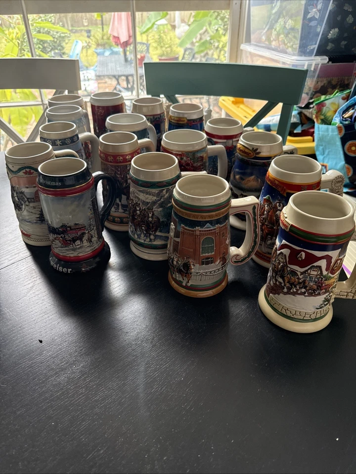 Budweiser Holiday Stein Colección Navidad 1992-2008 17 Piedras Total Foto 2 de 4