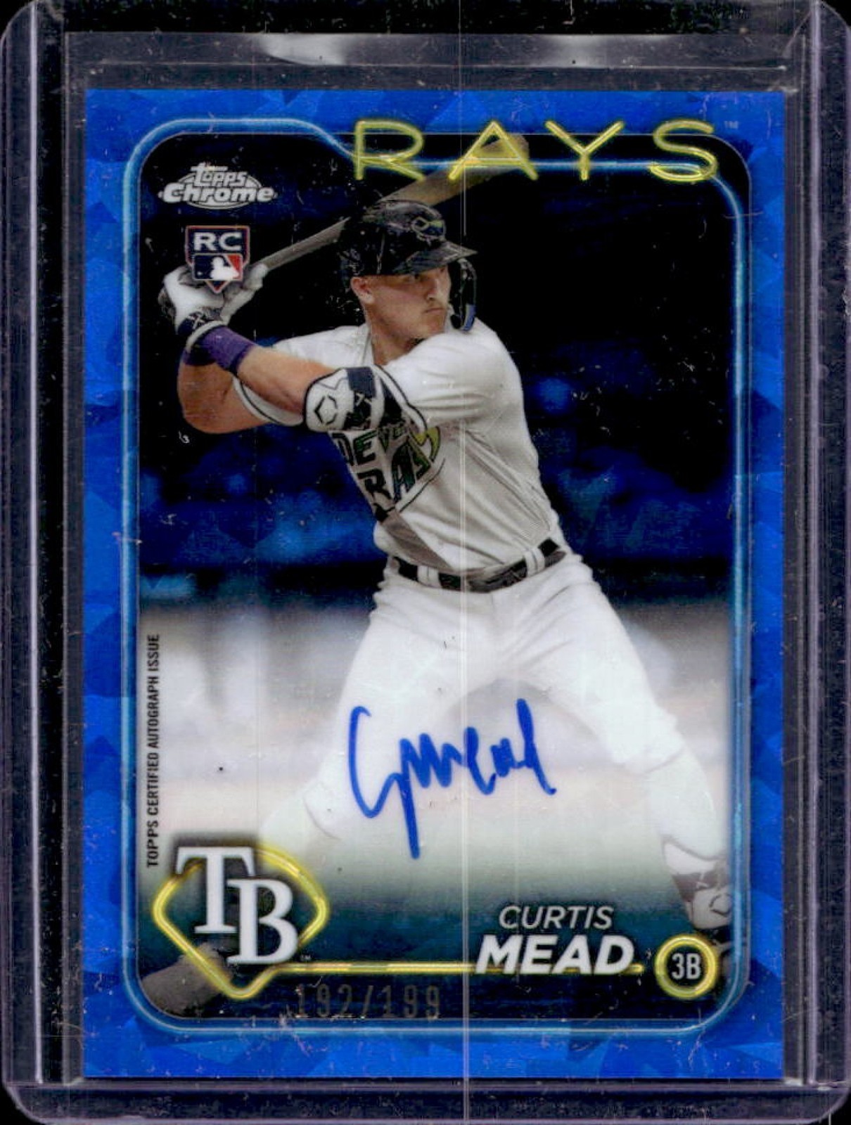 2024 Topps Chrome Sapphire Curtis Mead Auto RC Rookie #192/199 Rays