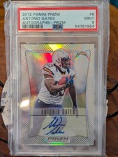 2012 Antonio Gates PSA 9 Panini Prizm Silver Prizm #6 Auto /5 POP 1 None Higher