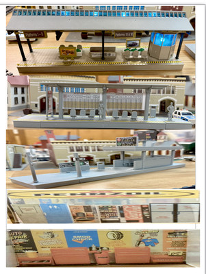 Bus+Subway+Train Station 1:64(S)Scale (Free Garage all decorated 4''Wx3''Dx2''H)