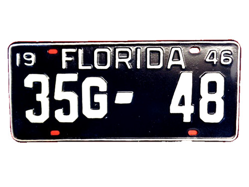 1946 Florida Pickup License Plate license plate. In repainted condition. Low #.