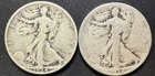 Lot Of 2-1934 P Walking Liberty 90% Silver Half Dollar Old Type Coin World War 2