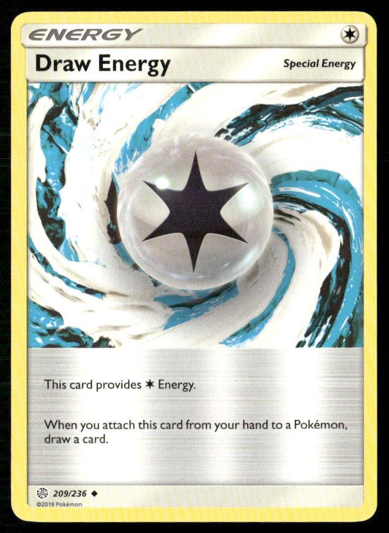 Draw Energy 209/236 Uncommon Cosmic Eclipse Pokemon Lightly Played