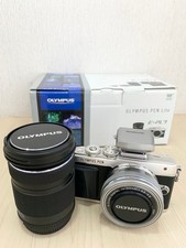 OLYMPUS PEN Lite E-PL7 Double Zoom Kit Silver Mirrorless Lens Camera Olympus
