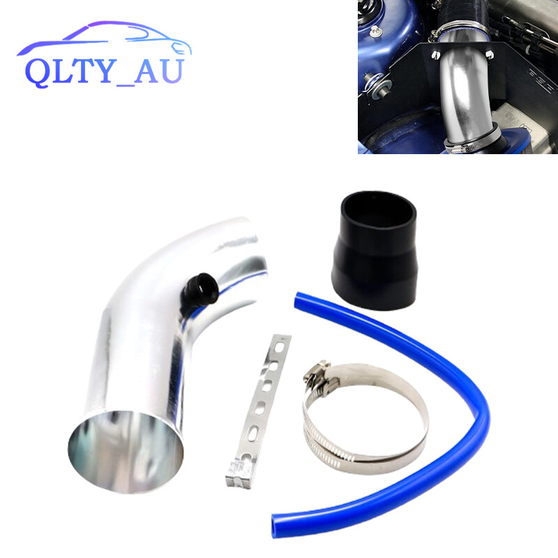 3 inch Car Cold Air Intake Pipe Tube Hose Kit Filter System Silver Universal