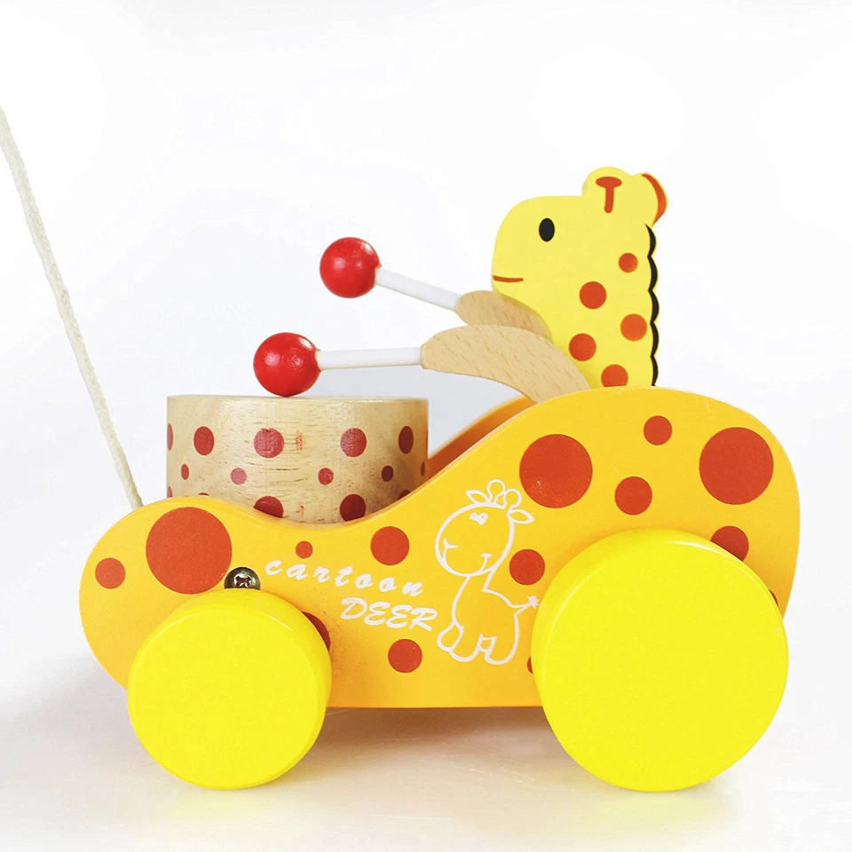 Jirafa Madera Natural Juguete Tradicional Pre-Kindergarten para Niños y Niños Pequeños Foto 3 de 4