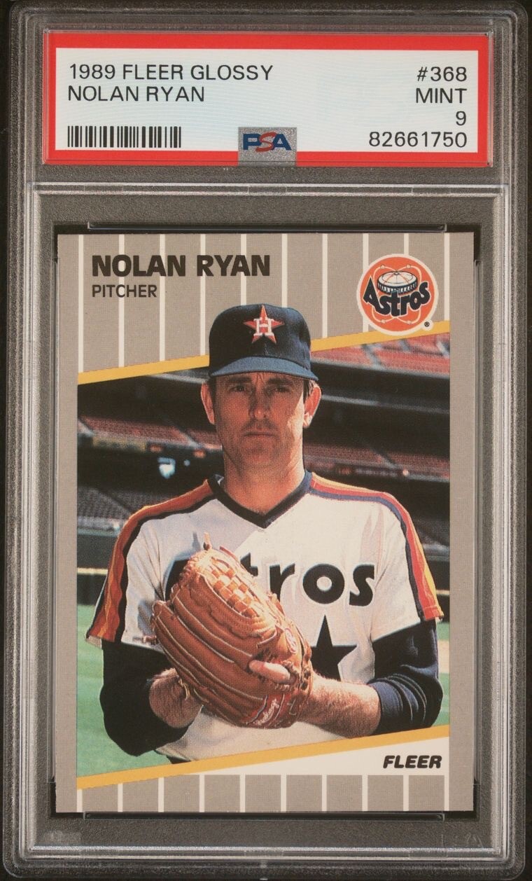 NOLAN RYAN 1989 Fleer Glossy #368 PSA 9 MINT HOF