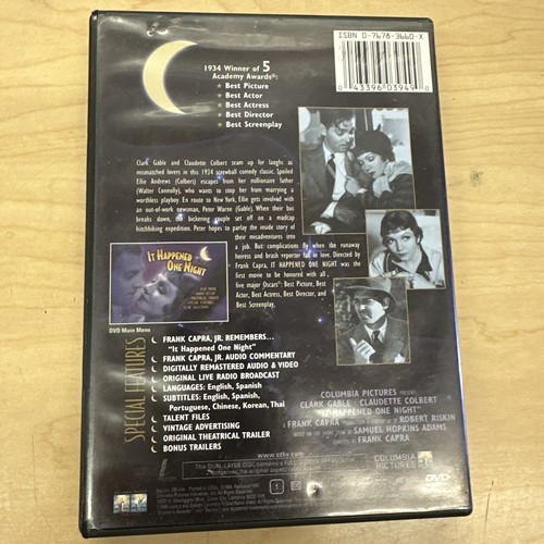 It Happened One Night Preowned DVD Clark Gable Claudette Colbert Classic Movie - Bild 2 von 5