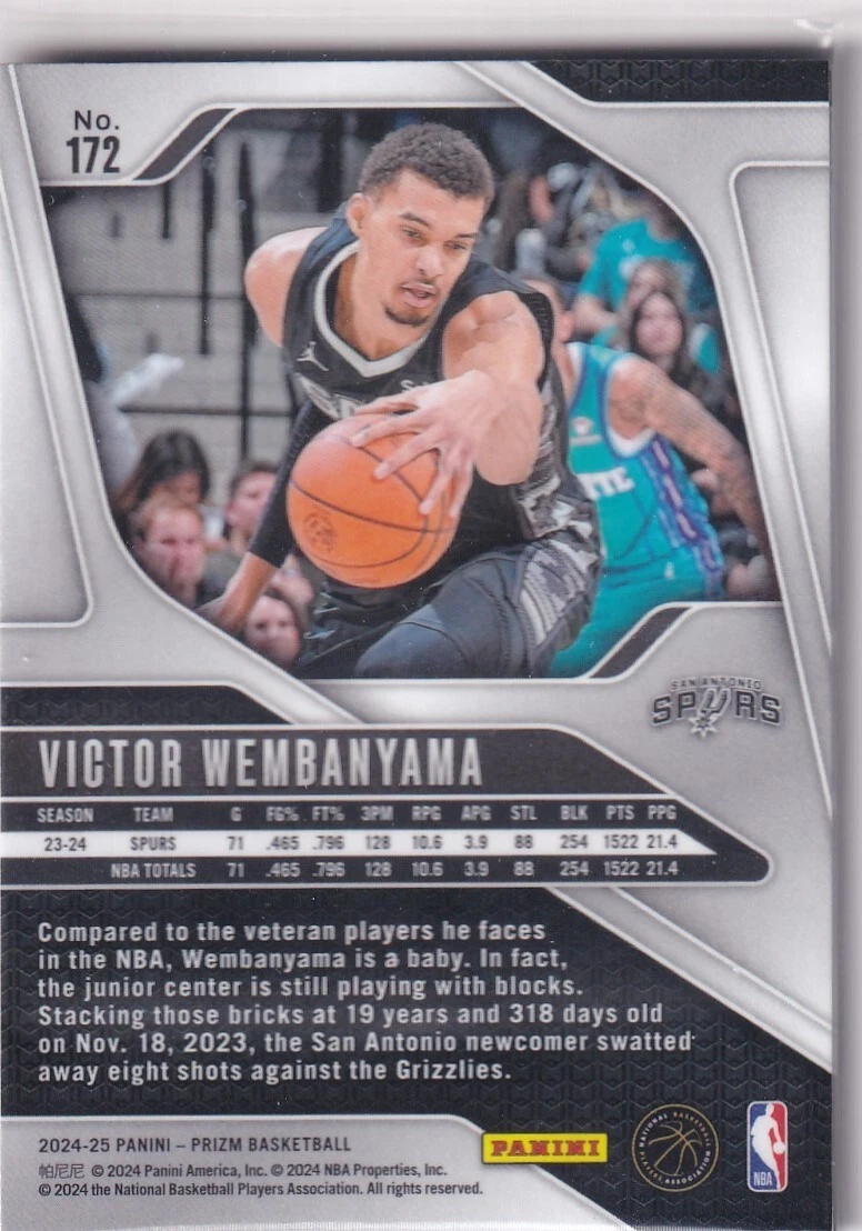 2024-25 Panini Prizm NBA No. 172 Victor Wembanyama