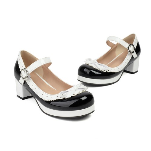 Dulces Tacones Bloque Lazo Tamaño Grande Lolita Drag Queen Disfraz LGBTQ Dama Zapatos 40-48 - Imagen 28 de 63