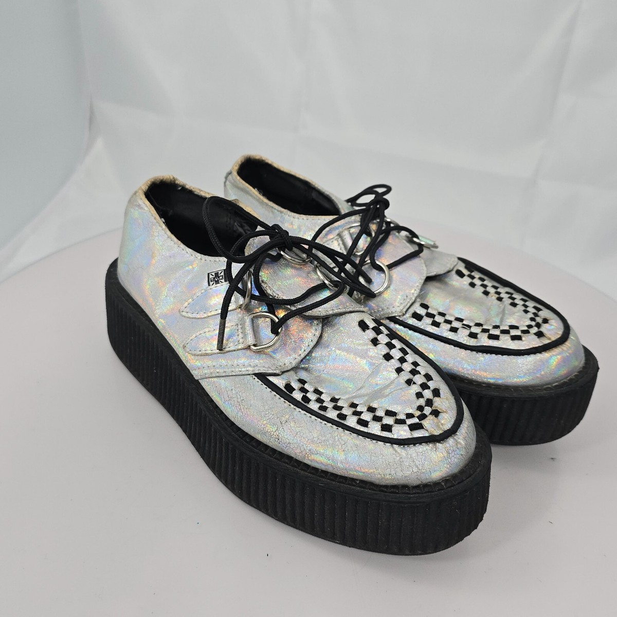 Mondo Creepers Tuk White Creepers Viva Mondo Iridescent Platform