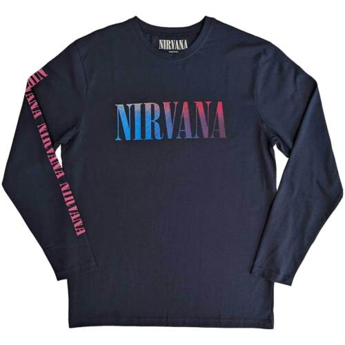 Nirvana 'Angelic Gradient' (Navy) Long Sleeve Shirt - NEW & OFFICIAL! - Picture 1 of 2