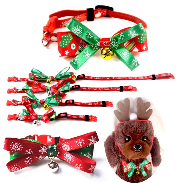 Christmas Cat Dog Collar Tie Gift Adjustable Neck Strap Bell Pet Supplies Charm eBay