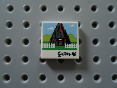 Lego 1 x Fliese 3068bpb1101 2x2 weiß bedr. Vulkan Tür Zaun Garmadon 71019