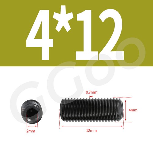 M3 - M12 Black Socket Set Screws w/ Cup Point A2 Stainless Steel DIN 916 - Picture 20 of 81