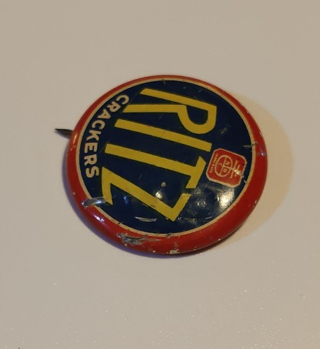 Prendedor de botón publicitario Ritz Crackers 1936 de colección pinback National Biscuit Co. - Imagen 2 de 4