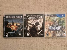 3 PS3 Games Turning Point Fall of Liberty Airborne Medal of Honor The Shoot New