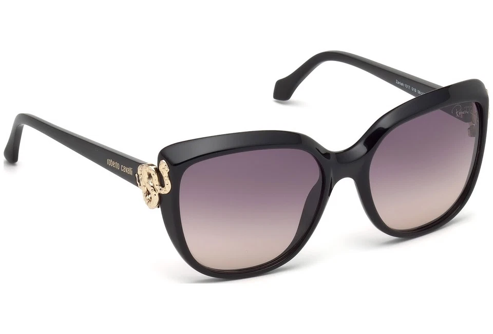 Óculos de sol Roberto Cavalli Zaniah RC 1017-F 01B ouro preto 58-17-140 borboleta - Imagem 3 de 4