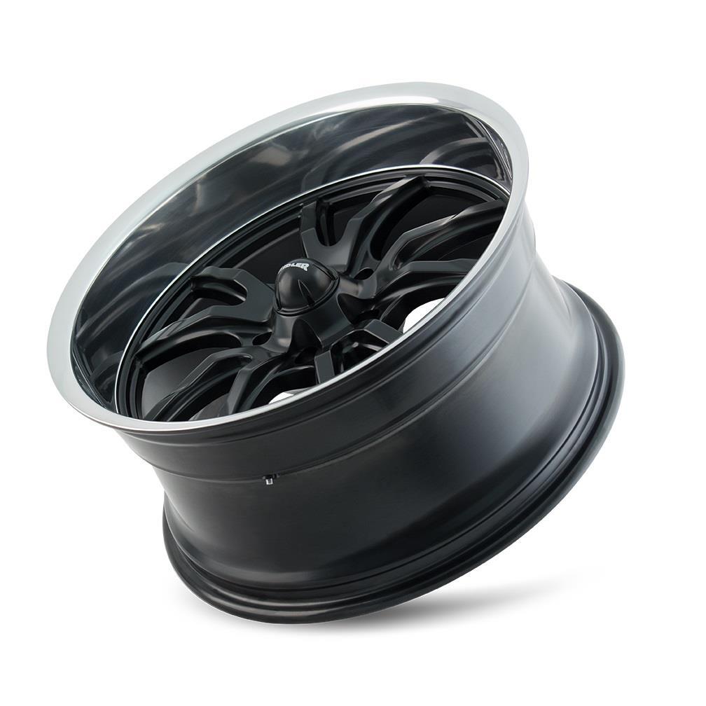 Nesh Rims R20 (Set-4) Ridler 650 20x8.5 5x127 0mm Black Polished Wheels Rims 20 Inch ...