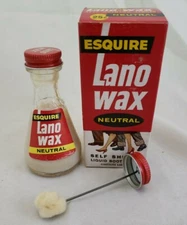 Rare NOS Vintage 1950s Esquire Lano Wax Neutral Liquid Self Shining Boot Polish 