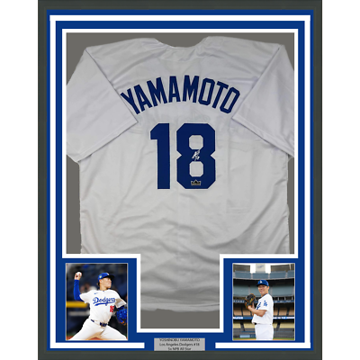 Framed Facsimile Autographed Yoshinobu Yamamoto 35x39 LA White