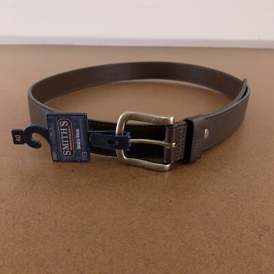 Smith's Workwear Men's Size 40 Brown Leather 35mm Stitched Edge Belt NWT