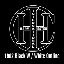 International Harvester IHC - Vintage 1902 Redrawn Black Emblem Sticker Decal