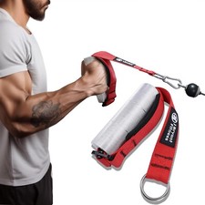 Arm Wrestling Exercise Handle  2 in Grip Red Wrist Forearm Pulldown Triceps Gym