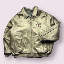 Vintage Men’s Echo Unlimited Leather Reverible Fur Bomber Jacket 90s 3XL RARE