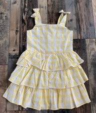 NWT GYMBOREE Girls Yellow White Plaid Tier Ruffle Dressy Easter DRESS Size 4