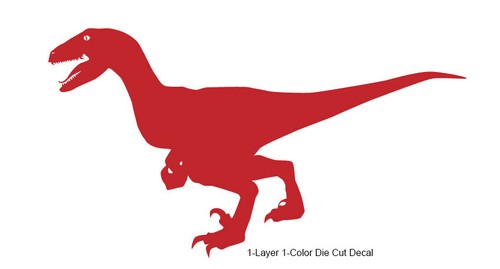 Dinosaur - Walking Velociraptor #5 - Jurassic Period - 4-21" wide - DieCut Decal - Picture 6 of 24
