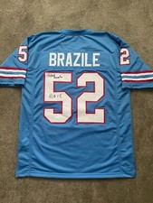 ROBERT BRAZILE Signed Houston Oilers jersey, w/ HOF 2018 Inscription., JSA