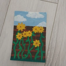 4x6 Inch Acrylic Painting Watercolor Paper Landscape Title Sunflower Wall A1