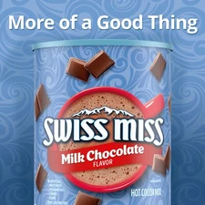 New Swiss Miss Milk Chocolate Flavored Hot Cocoa Mix, 45.68 oz Canister