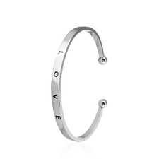 New Silver Rose Gold Plated Love Jewelry Unique Open Bracelet Bangle Cuff