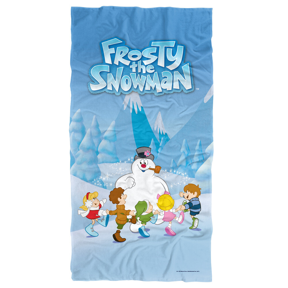 Frosty The Snowman 30x60 Beach Towel with Kids Design