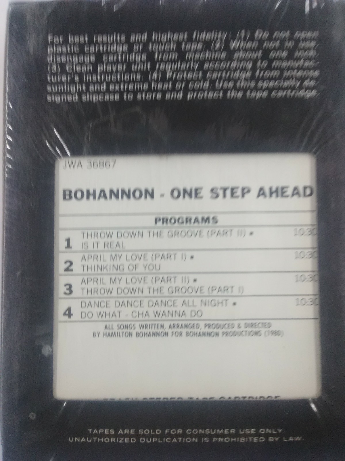 Bohannon "One Step Ahead" 8 Track (sealed)