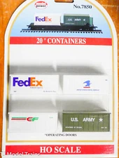Model Power HO #7850 (FedEx, USPS, CF, U.S. Army) Containers 20' Operating Doors