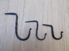 RUSTIC BLACKSMITH HAND FORGED TRADITIONAL TWISTED HOOK NAIL IN BEAM HOOK 