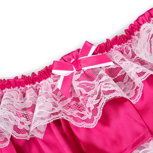 Frilly Lace Sissy Ruffled French Knickers Briefs Lingerie Silky Satin Panties - Picture 25 of 46