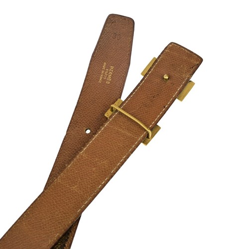 HERMES H Logo Constance Reversible Buckle Belt Leather #90 Black Brown 36YG749 - Picture 6 of 17