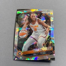 2025 WNBA Panini Prizm Silver Cracked Ice sp Insert Tina Charles Sun #3