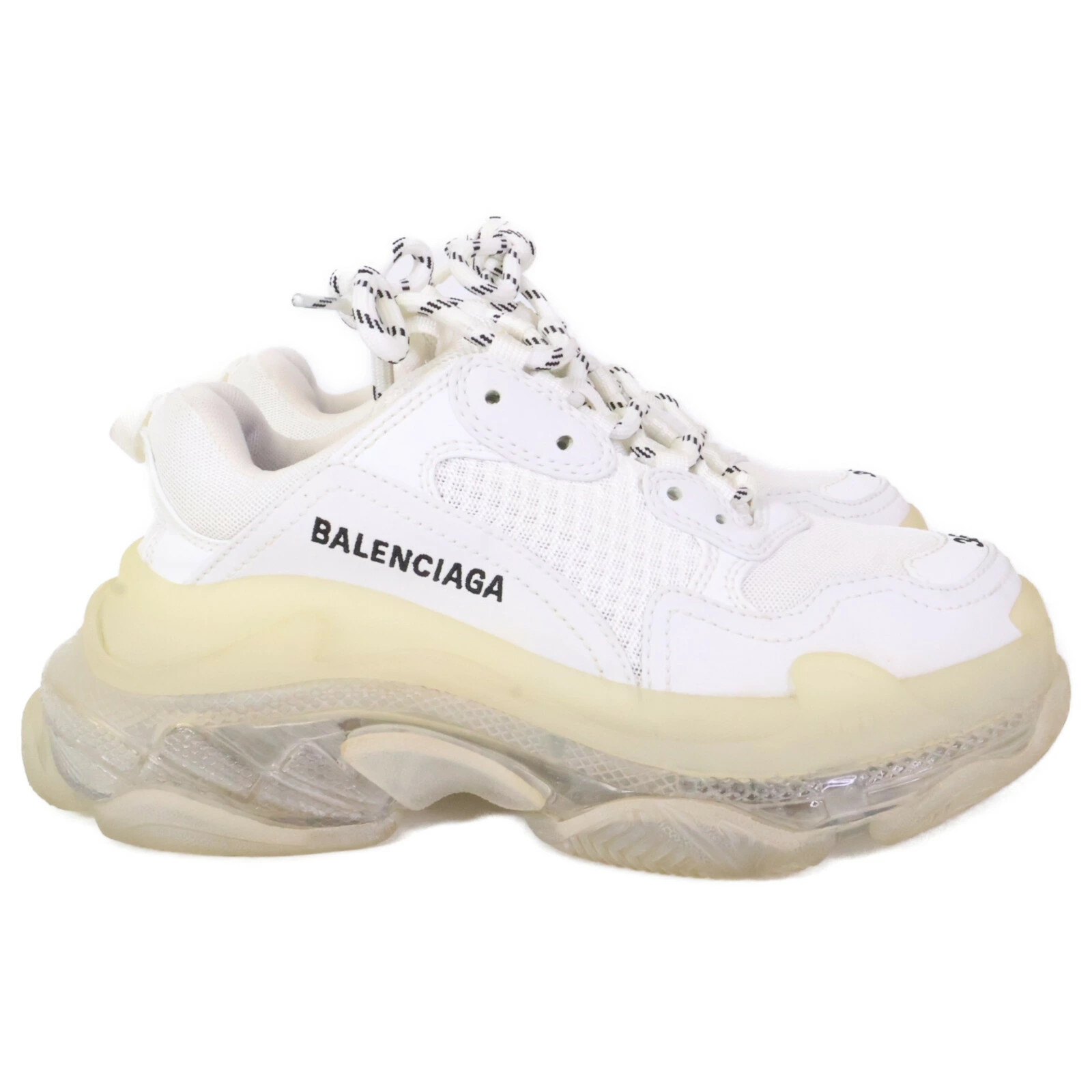 BALENCIAGA  544351 TRIPLE S Clear Sole Sneakers Shoes 36 White Ladies  From Japa thumbnail 4