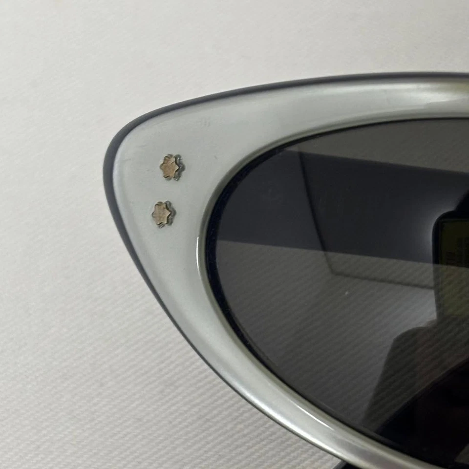 Gafas de sol AMERICAN OPTICAL Capistrano ojo de gato negras plateadas vintage años 60 auténticas Foto 4 de 4